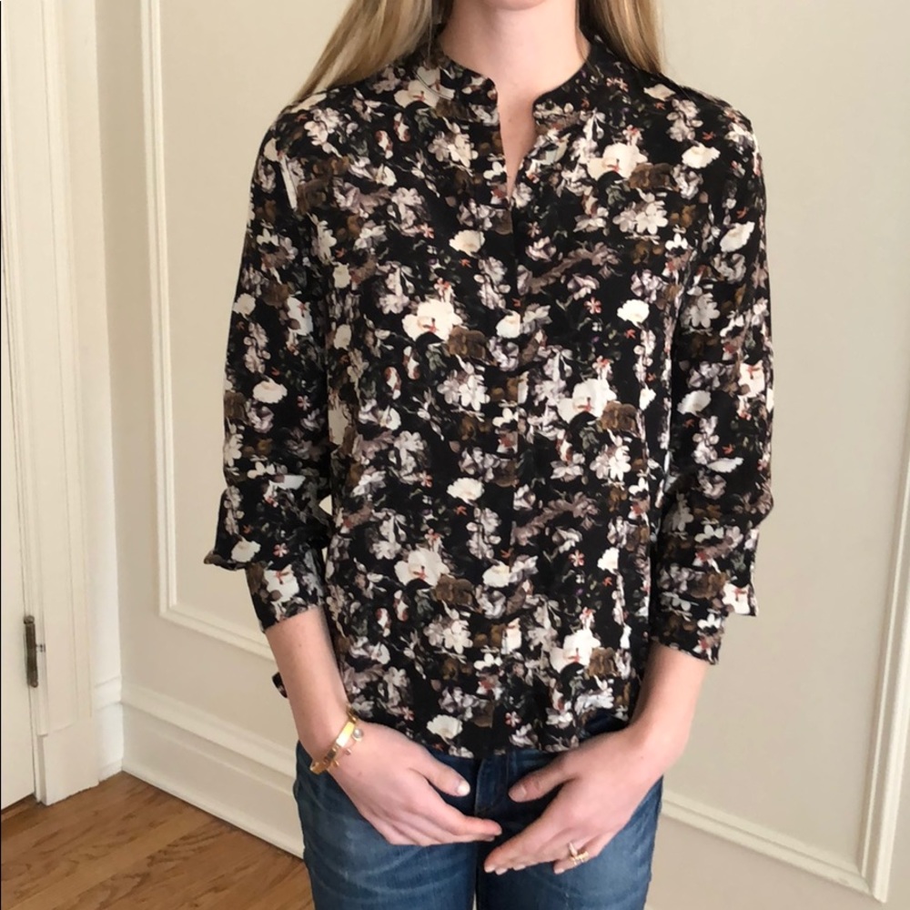 All Saints floral blouse